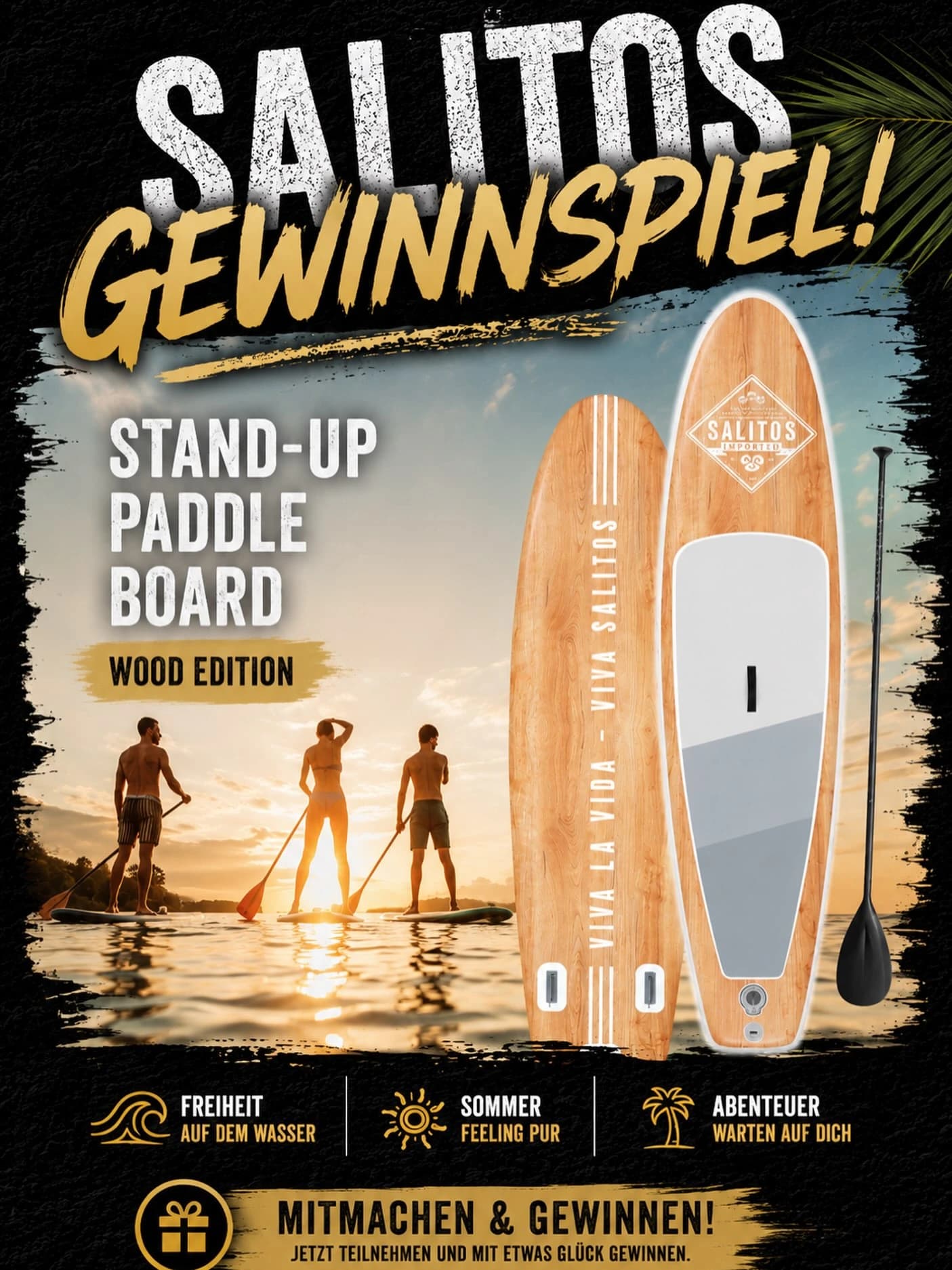 Originalbeitragsbild: Salitos Stand-up-Paddle-Board in der Wood Edition