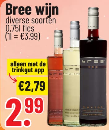 Originalangebot: Bree wijn – Preis, Gebinde und Bedingungen im abgebildeten Handzettelausschnitt