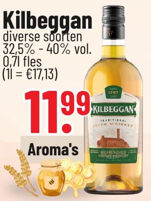 Originalangebot: Kilbeggan – Preis, Gebinde und Bedingungen im abgebildeten Handzettelausschnitt