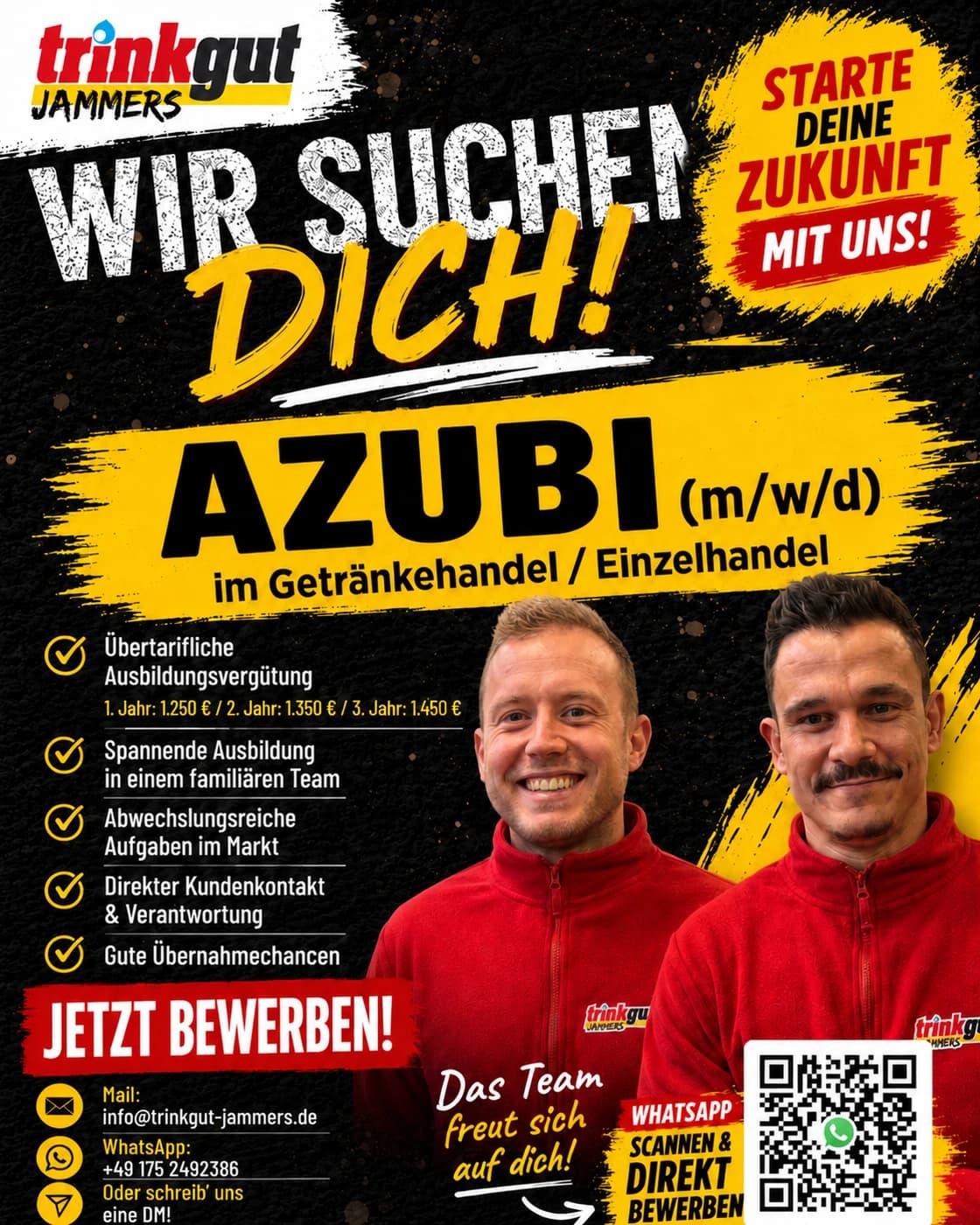 Ausbildungsanzeige von Trinkgut Jammers, Bewerbung an info@trinkgut-jammers.de