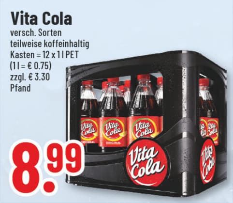 Originalangebot: Vita Cola – Preis, Gebinde und Bedingungen im abgebildeten Handzettelausschnitt