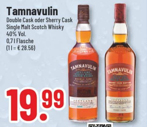 Originalangebot: Tamnavulin Double Cask oder Sherry Cask – Preis, Gebinde und Bedingungen im abgebildeten Handzettelausschnitt