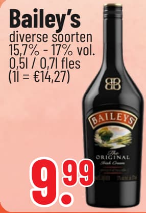 Originalangebot: Bailey’s – Preis, Gebinde und Bedingungen im abgebildeten Handzettelausschnitt