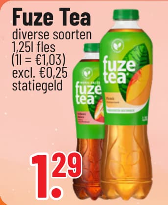 Originalangebot: Fuze Tea – Preis, Gebinde und Bedingungen im abgebildeten Handzettelausschnitt
