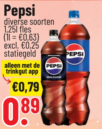 Originalangebot: Pepsi – Preis, Gebinde und Bedingungen im abgebildeten Handzettelausschnitt