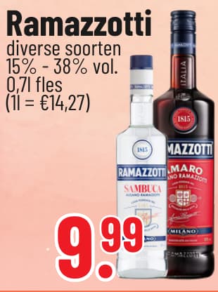 Originalangebot: Ramazzotti – Preis, Gebinde und Bedingungen im abgebildeten Handzettelausschnitt