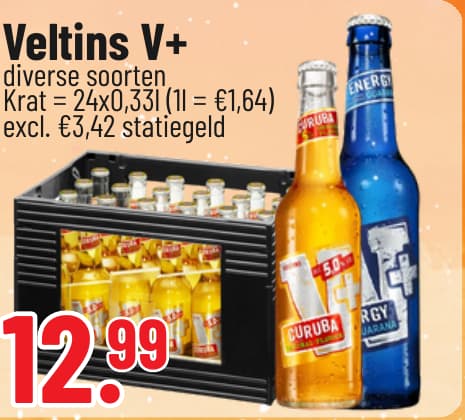 Originalangebot: Veltins V+ – Preis, Gebinde und Bedingungen im abgebildeten Handzettelausschnitt