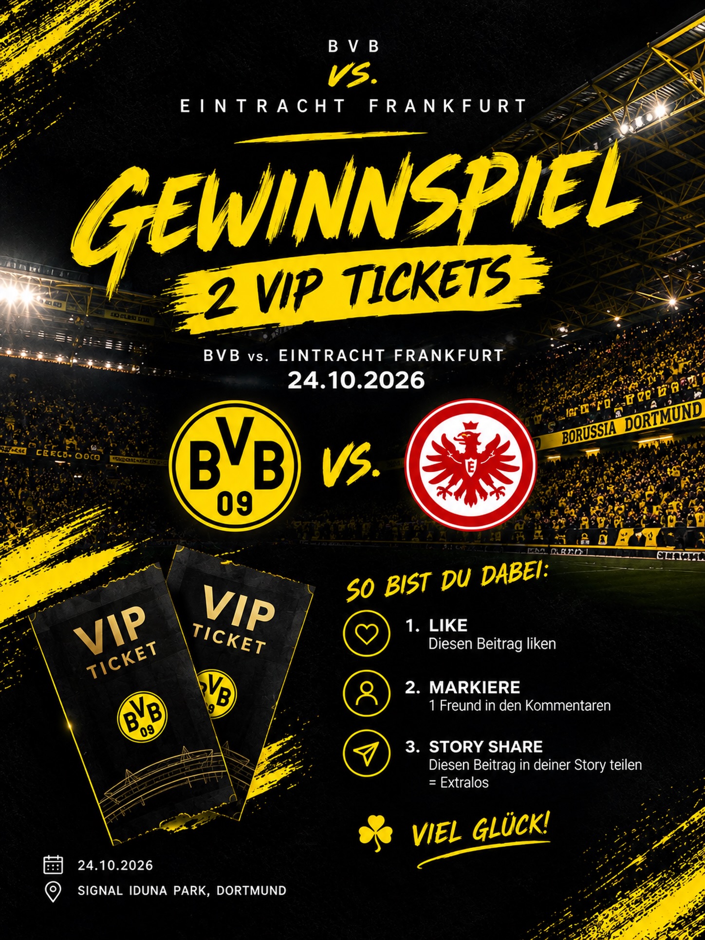 Originele afbeelding: twee VIP-tickets voor BVB tegen Eintracht Frankfurt op 24-10-2026