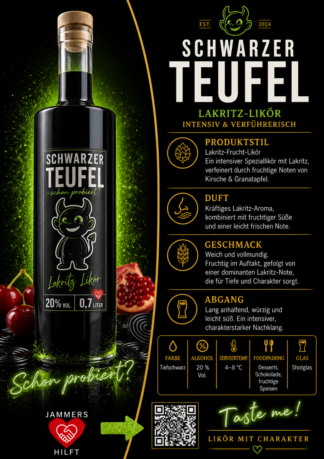 Schwarzer Teufel — Lakritz-Frucht-Likör