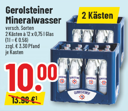 Aanbieding: Gerolsteiner mineraalwater, verschillende soorten
