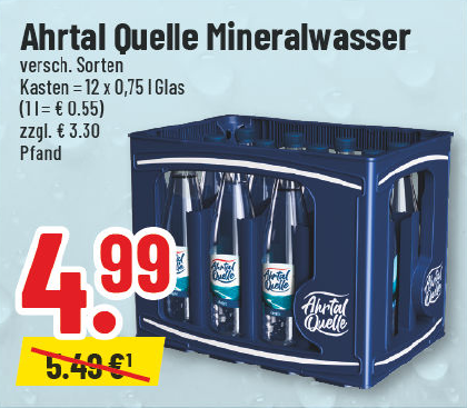 Aanbieding: Ahrtal Quelle mineraalwater, verschillende soorten