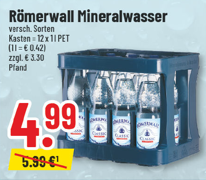 Aanbieding: Römerwall mineraalwater, verschillende soorten