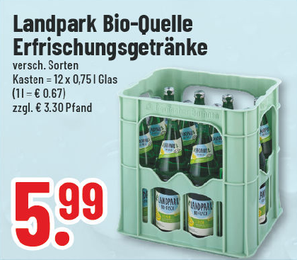 Aanbieding: Landpark Bio-Quelle frisdranken, verschillende soorten
