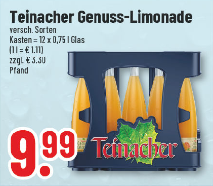 Aanbieding: Teinacher Genuss-Limonade, verschillende soorten