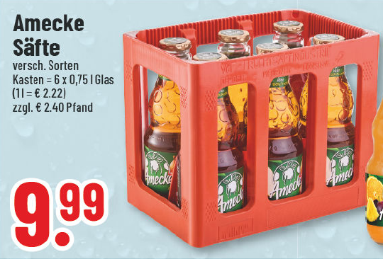 Aanbieding: Amecke sappen, verschillende soorten - krat
