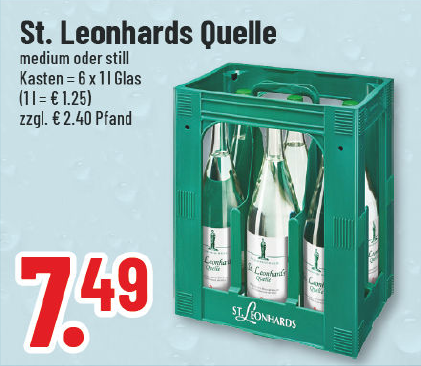 Aanbieding: St. Leonhards Quelle, licht bruisend of plat