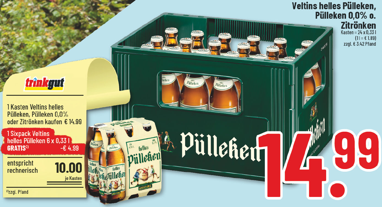 Aanbieding: Veltins helles Pülleken, Pülleken 0.0% of Zitrönken