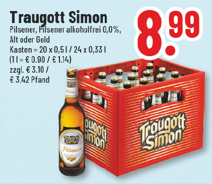 Aanbieding: Traugott Simon Pilsener, Pilsener alcoholvrij 0.0%, Alt of Gold