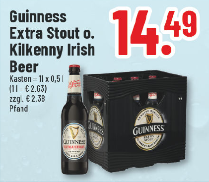 Aanbieding: Guinness Extra Stout of Kilkenny Irish Beer