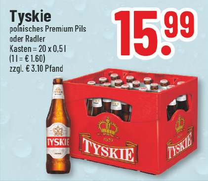 Aanbieding: Tyskie, Pools premium pils of Radler