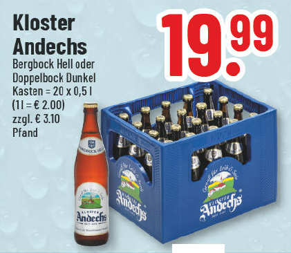 Aanbieding: Kloster Andechs Bergbock Hell of Doppelbock Dunkel