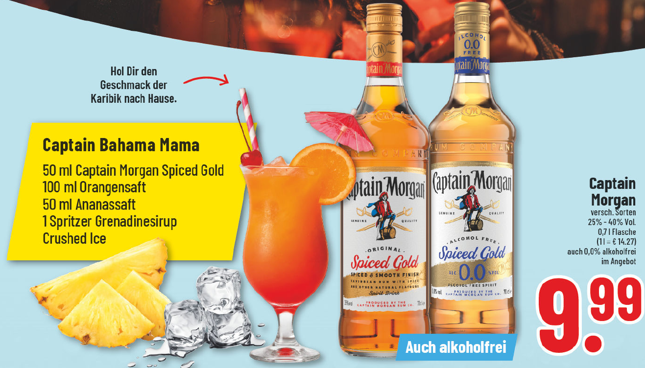 Aanbieding: Captain Morgan, verschillende soorten, 25%-40% Vol.