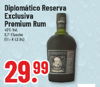 Aanbieding: Diplomatico Reserva Exclusiva Premium Rum, 40% Vol.