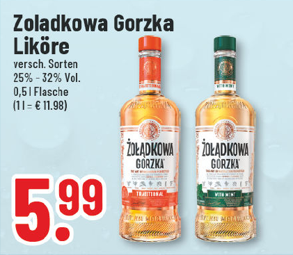 Aanbieding: Zoladkowa Gorzka likeuren, verschillende soorten, 25%-32% Vol.