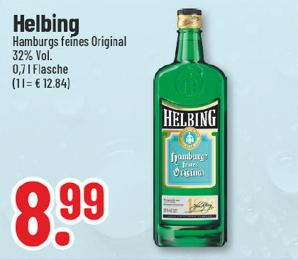 Aanbieding: Helbing, het verfijnde origineel uit Hamburg, 32% Vol.
