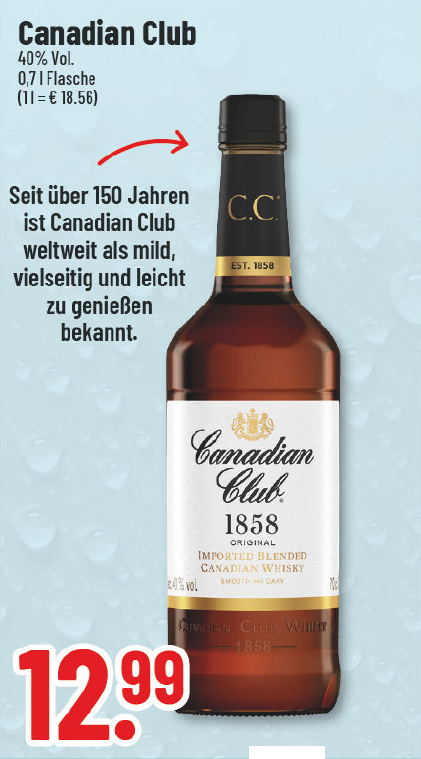 Aanbieding: Canadian Club, 40% Vol.