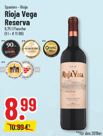 Aanbieding: Rioja Vega Reserva (Spanje - Rioja)