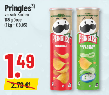 Aanbieding: Pringles, verschillende soorten