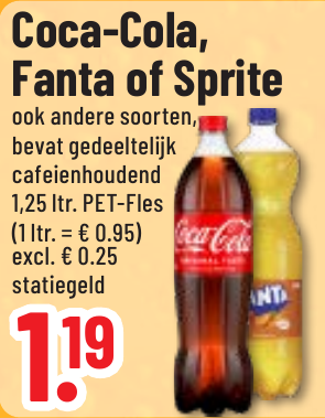 Aanbieding: Coca-Cola, Fanta of Sprite, ook andere soorten