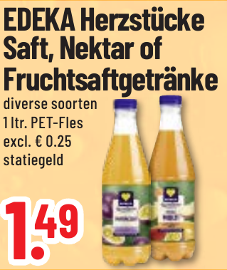 Aanbieding: EDEKA Herzstücke sap, nectar of vruchtensapdranken, diverse soorten