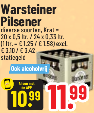 Aanbieding: Warsteiner Pilsener, diverse soorten